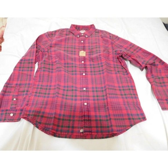 Ralph Lauren Men Red Plaid Cotton Oxford Shirt -  Large L NEW MenWomenStyles - Picture 2 of 2